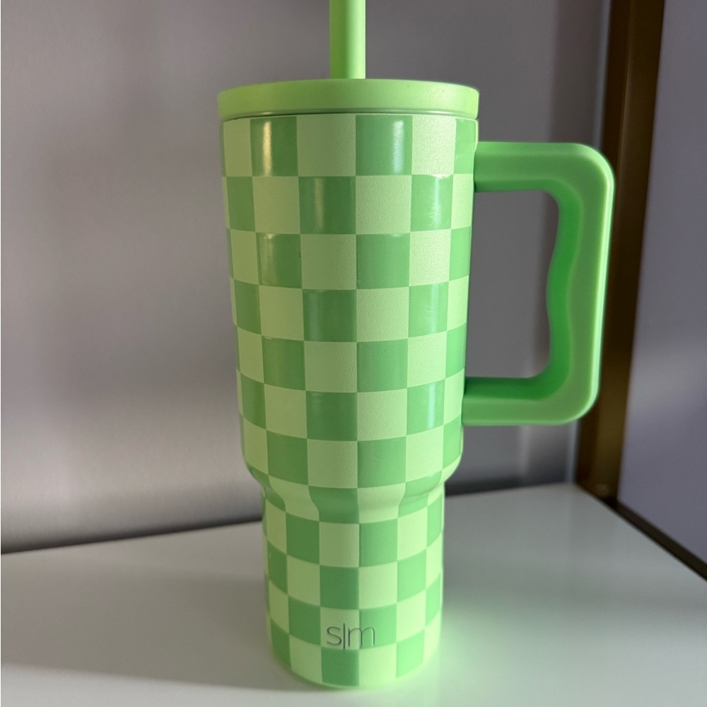 Green Checkered 40 oz Tumbler